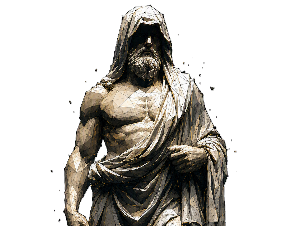 Illustrated Greek scholar portrait